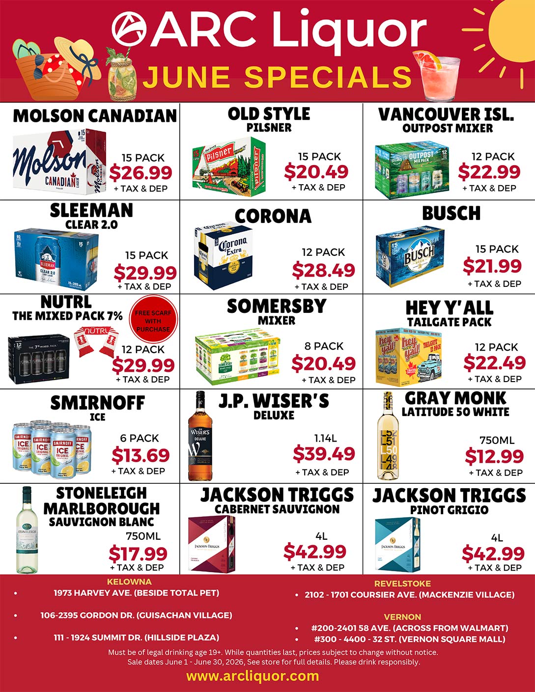ARC Liquor June monthly Specials Flyer