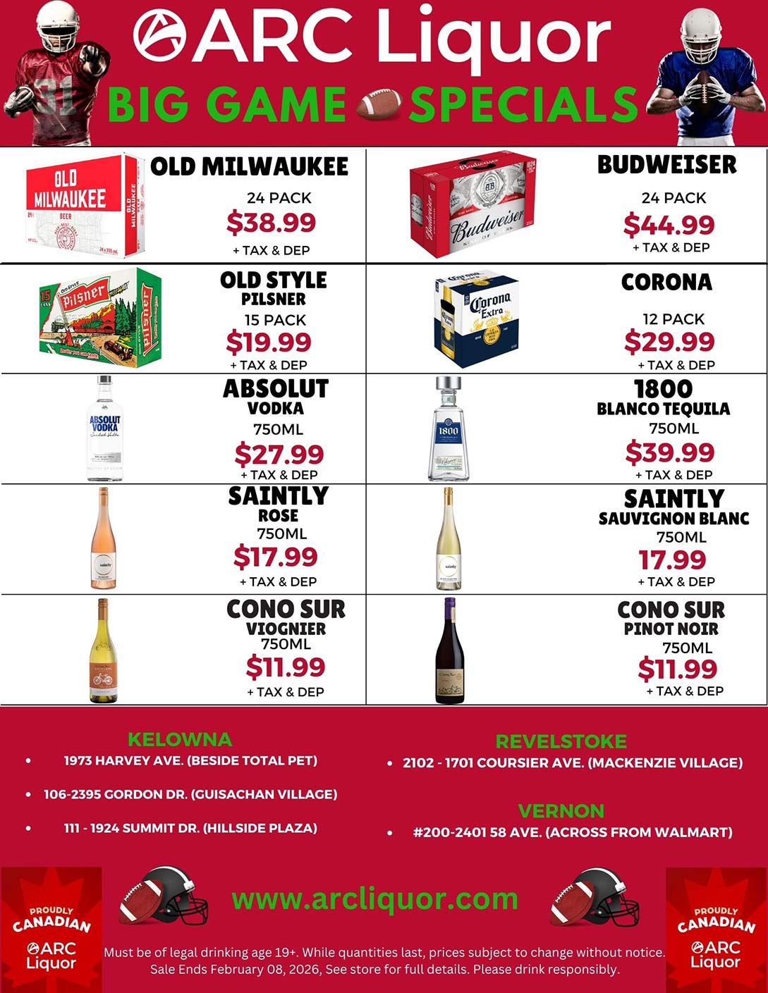 ARC Liquor February Specials Flyer