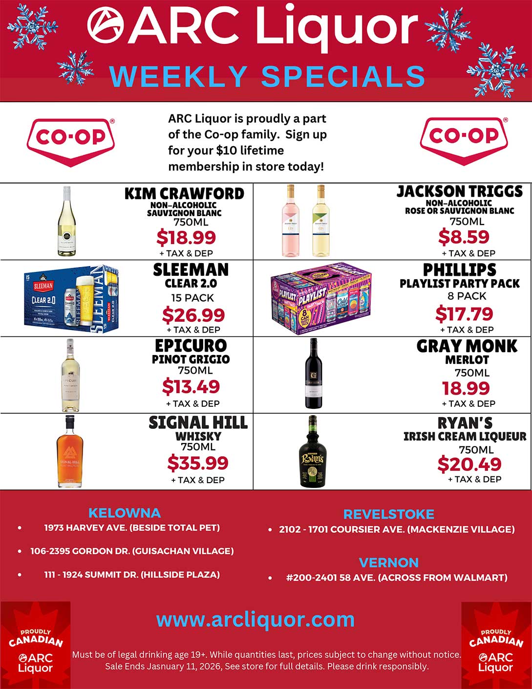 ARC Liquor New Year Specials Flyer